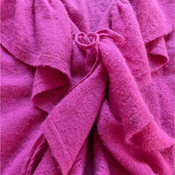 Diane von Furstenberg Lidia Cashmere Dress β Bright Coquette Ruffle Midi Sz M - Picture 5 of 15